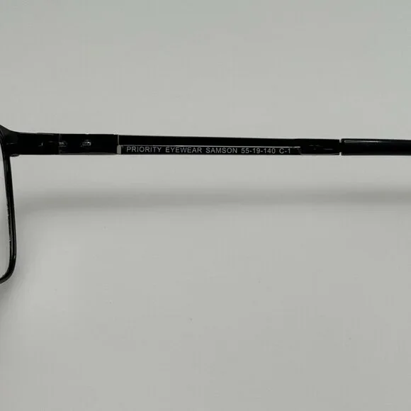 Priority Eyewear Eyeglasses Eye Glasses Frames Samson C-1 Black 55-19-140